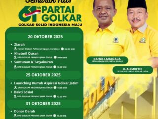 Semarak HUT ke-61 Partai Golkar Jawa Timur, Wujudkan Golkar Solid Indonesia Maju