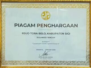 RSUD Tora Belo Sigi Raih Quantum Claim Speed Award, Bukti Layanan Cepat dan Responsif bagi Korban Kecelakaan