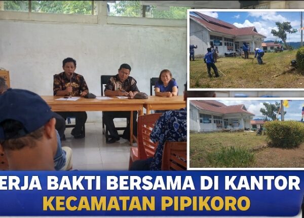 Kerja Bakti Bersama di Kantor Kecamatan Pipikoro,  Tekankan Disiplin dan Penertiban Pajak
