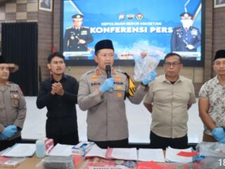 Polres Magetan Amankan Pelaku dan Sita Puluhan Lembar Pecahan Rp100 Ribu