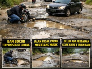 Jalan Rusak Parah Pengendara Mudik Lebaran Jadi Korban