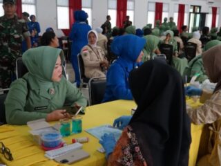 Sambut HUT ke-62 Dharma Pertiwi, Kodam XXIII/Palaka Wira dan Dharma Pertiwi Daerah N Gelar kegiatan Donor Darah Serentak
