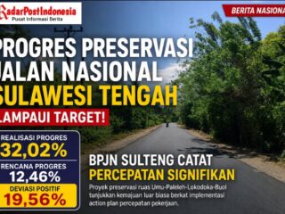 Preservasi Jalan Nasional Ruas Umu–Paleleh–Lokodoka–Buol Melaju Pesat, BPJN Sulteng Catat Progres Lampaui Target Nasional