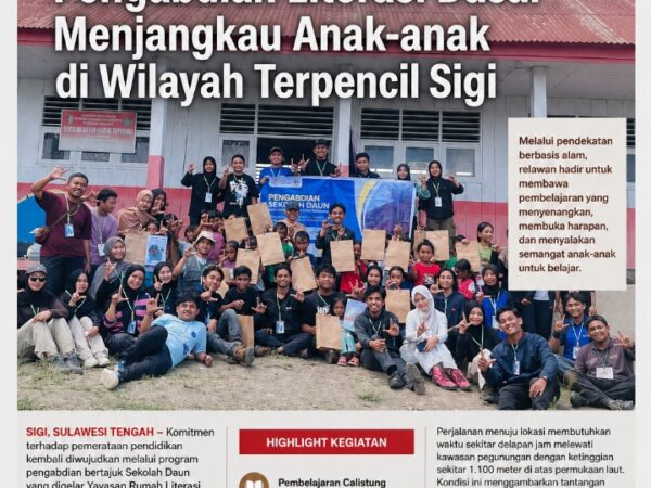 Sekolah Daun” Hadir di Mantikole: Pengabdian Literasi Dasar Menjangkau Anak-anak di Wilayah Terpencil Sigi